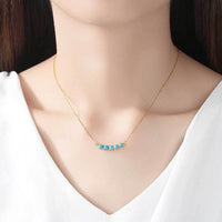 Classic Opal Bead Necklace in 925 Sterling Silver