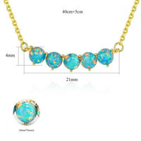 Classic Opal Bead Necklace in 925 Sterling Silver
