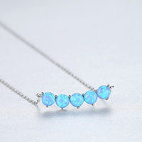 Classic Opal Bead Necklace in 925 Sterling Silver