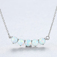 Classic Opal Bead Necklace in 925 Sterling Silver