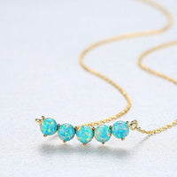 Classic Opal Bead Necklace in 925 Sterling Silver