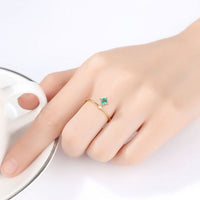 Green Cubic Zirconia 925 Sterling Silver Ring