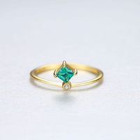 Green Cubic Zirconia 925 Sterling Silver Ring