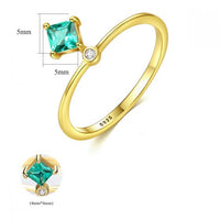 Green Cubic Zirconia 925 Sterling Silver Ring