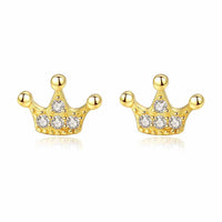 Crown Queen Crystal 925 Sterling Silver Stud Earring