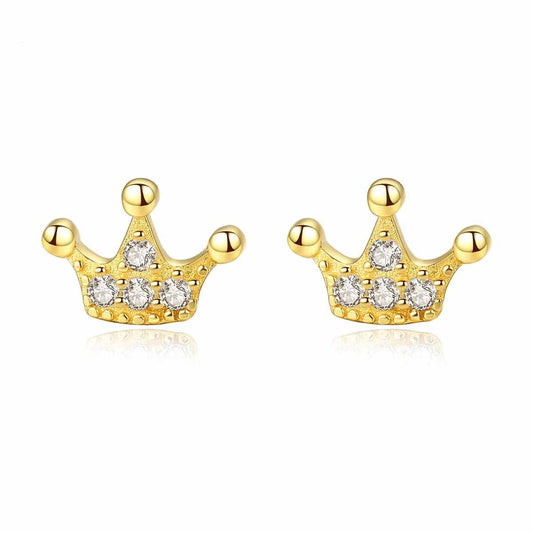 Crown Queen CZ 925 Sterling Silver Stud Earring
