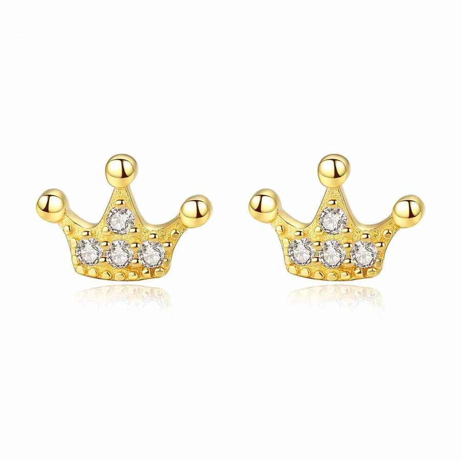 Crown Queen Crystal 925 Sterling Silver Stud Earring