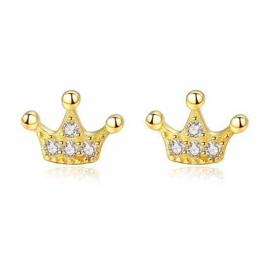 Crown Queen CZ 925 Sterling Silver Stud Earring