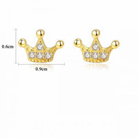 Crown Queen Crystal 925 Sterling Silver Stud Earring