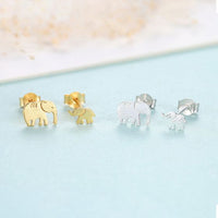 Mother and Child Elephant Sterling Silver Stud Earrings