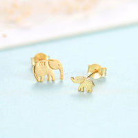 Mother and Child Elephant Sterling Silver Stud Earrings