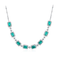 Geometry Treated Crystal Crystal Necklace in 925 Sterling Silver