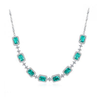 Geometry Treated Crystal Crystal Necklace in 925 Sterling Silver