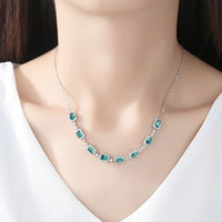Geometry Treated Crystal Crystal Necklace in 925 Sterling Silver