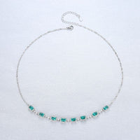 Geometry Treated Crystal Crystal Necklace in 925 Sterling Silver
