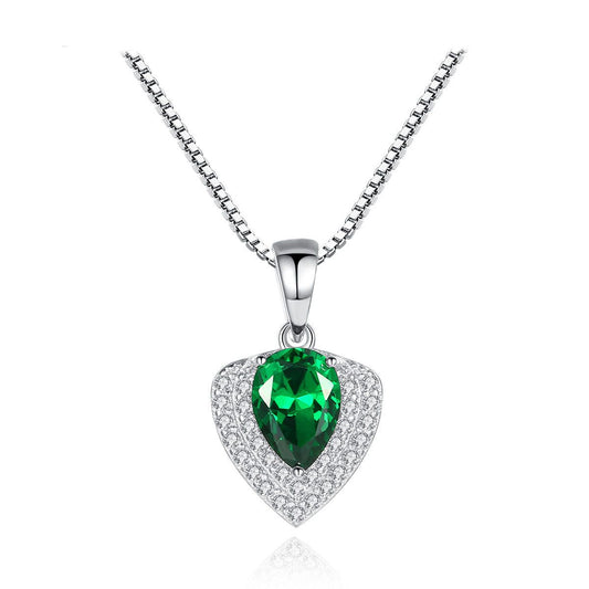 Holiday CZ Heart Waterdrop Necklace