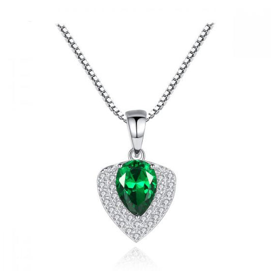 Holiday CZ Heart Waterdrop Necklace
