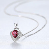 Holiday Crystal Heart Waterdrop Necklace