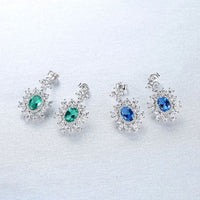 Modern Oval Flower 925 Sterling Silver Drop Earrings