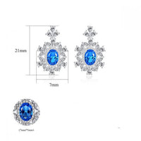 Modern Oval Flower 925 Sterling Silver Drop Earrings