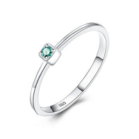 Square Cubic Zirconia 925 Sterling Silver Ring