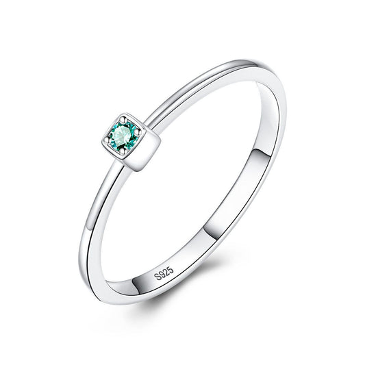 Square Cubic Zirconia 925 Sterling Silver Ring
