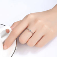 Square Cubic Zirconia 925 Sterling Silver Ring