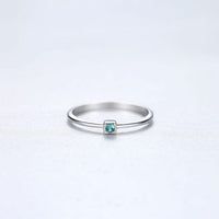 Square Cubic Zirconia 925 Sterling Silver Ring