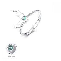 Square Cubic Zirconia 925 Sterling Silver Ring