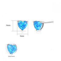 Bridesmaid Heart Created Opal Stud Earrings