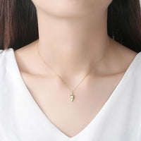 Mini Crystal Feet 925 Sterling Silver Necklace