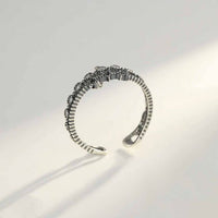 Vintage Star Crystal Double-Layer Sterling Silver Adjustable Ring