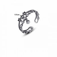 Vintage Star Crystal Double-Layer Sterling Silver Adjustable Ring