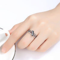 Vintage Rectangle Cubic Zirconia Adjustable Ring