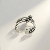Vintage Rectangle Cubic Zirconia Adjustable Ring