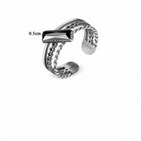 Vintage Rectangle Cubic Zirconia Adjustable Ring