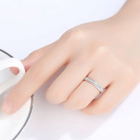 Minimalism OL Office Crystal 925 Sterling Silver Ring