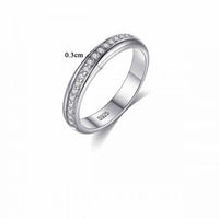 Minimalism OL Office Crystal 925 Sterling Silver Ring