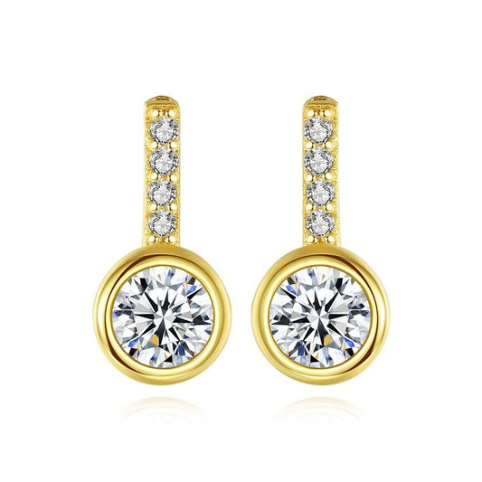 Round CZ Sterling Silver Stud Earrings
