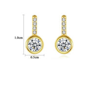 Round Crystal Sterling Silver Stud Earrings
