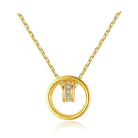 Double Loop Pendant Necklace in 925 Sterling Silver