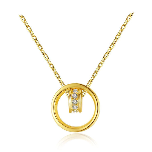 Double Loop Pendant Necklace in 925 Sterling Silver
