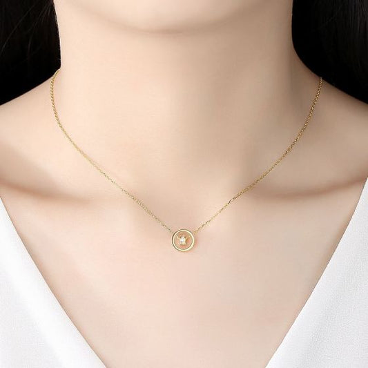 Double Loop Pendant Necklace in 925 Sterling Silver