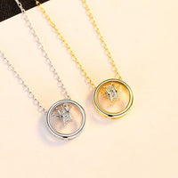 Double Loop Pendant Necklace in 925 Sterling Silver