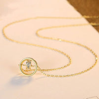 Double Loop Pendant Necklace in 925 Sterling Silver