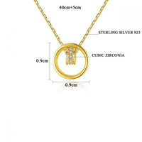Double Loop Pendant Necklace in 925 Sterling Silver