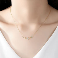 Flying Butterfly Tree Branch Necklace in 925 Sterling Silver