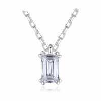 Geometry Crystal Baguette 925 Sterling Silver Necklace