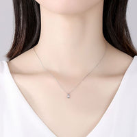 Geometry Crystal Baguette 925 Sterling Silver Necklace