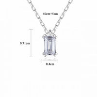Geometry Crystal Baguette 925 Sterling Silver Necklace